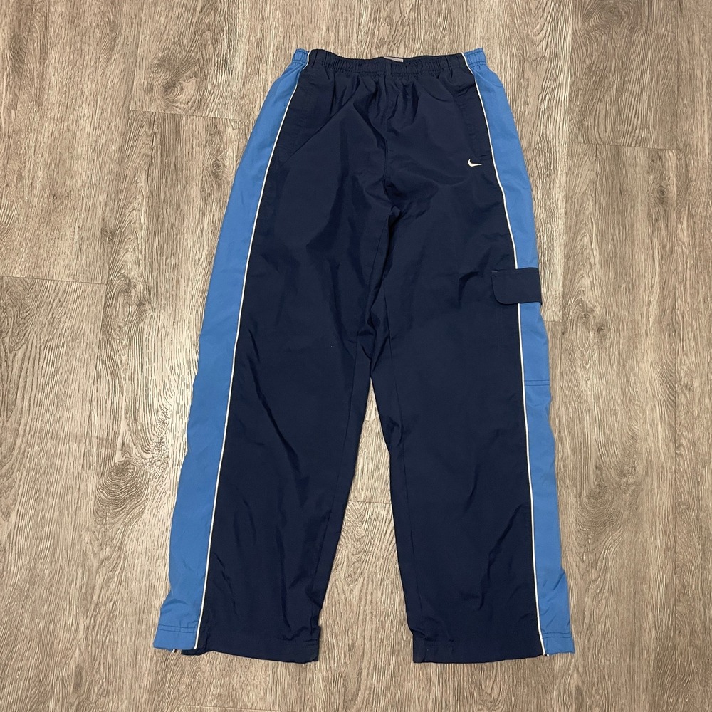 Nike Track Pants Men's Small Blue Cargo Pocket Athletic Windbreaker Trousers